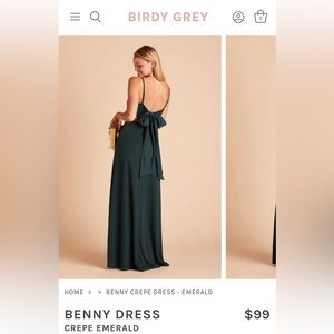 NWOT Birdy Grey emerald green bridesmaid dress